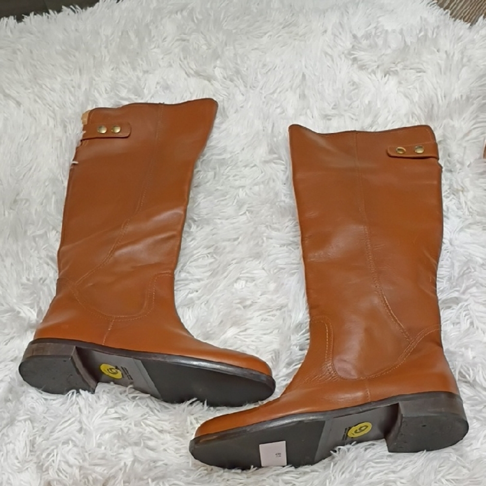 Napploeni Stylish Brown Leather Knee Boots Size 9